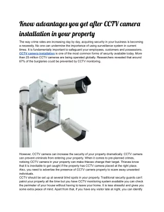 know advantage yo ge a er cctv camer installatio