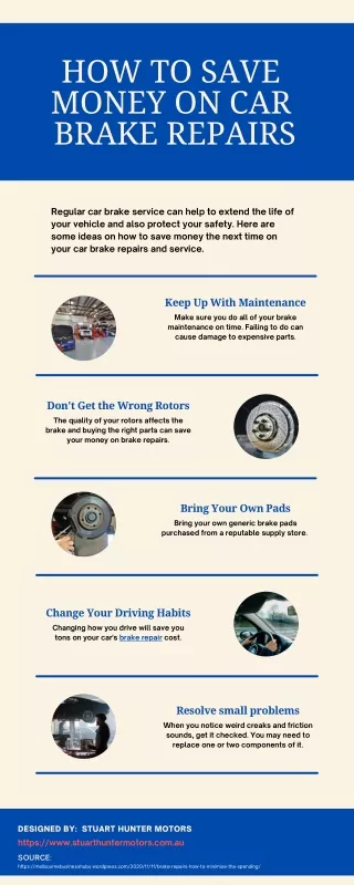How to Save Money on Car Brake Repairs - Infographics