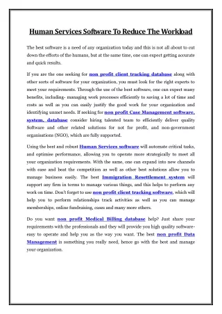 human services software to reduce the workload