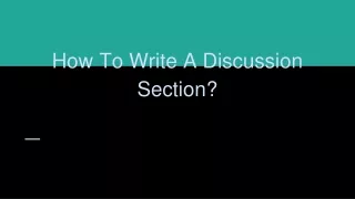 how to write a discussion section