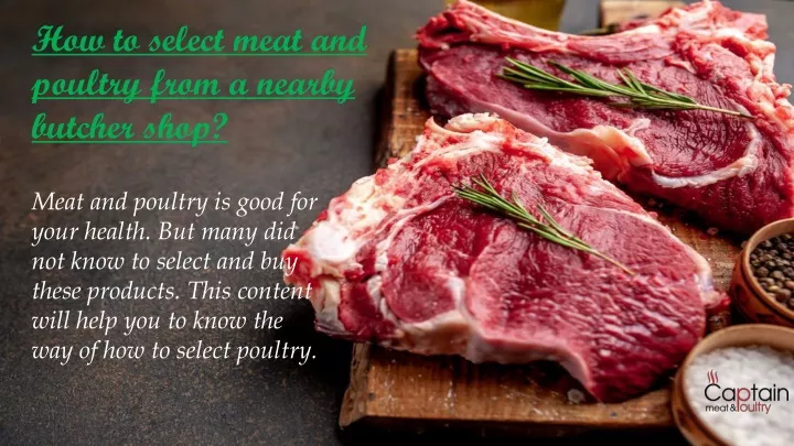 how to select meat and poultry from a nearby