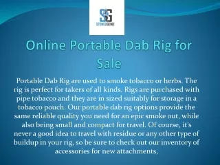 Online Portable Dab Rig for Sale