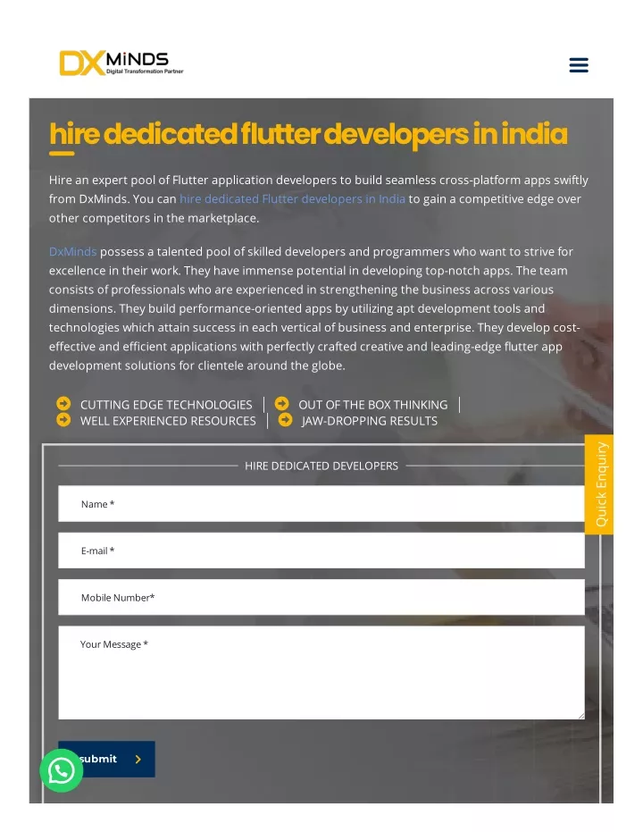 hire dedicated flutter developers in india
