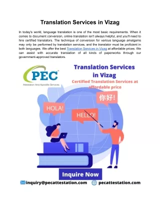 Translation Services in Vizag