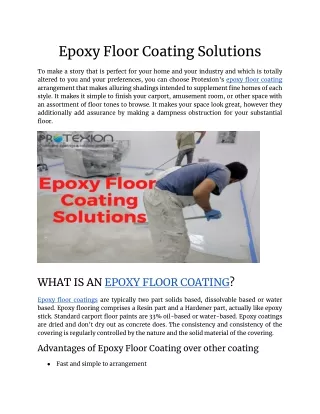 epoxy floor coating solutions