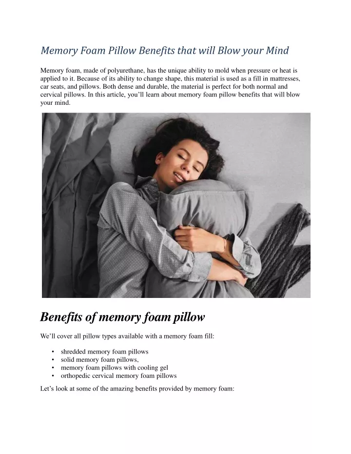 memory foam pillow benefits that will blow your