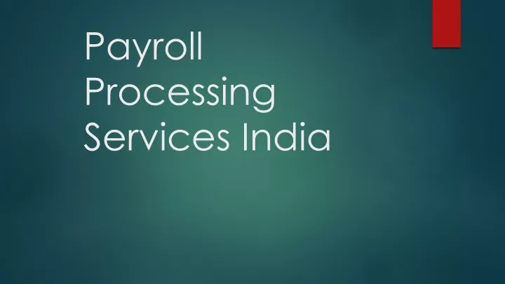 payroll processing services india