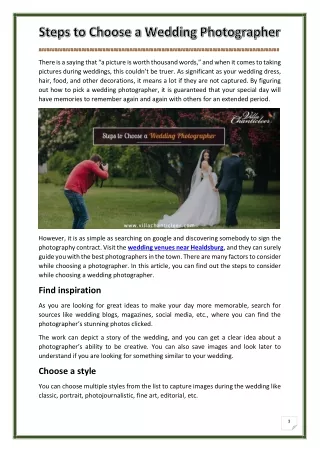 Steps to Choose a Wedding Photographer