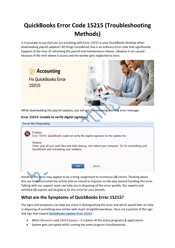 quickbooks error code 15215 troubleshooting