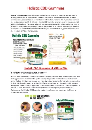 holistic cbd gummies holistic cbd gummies