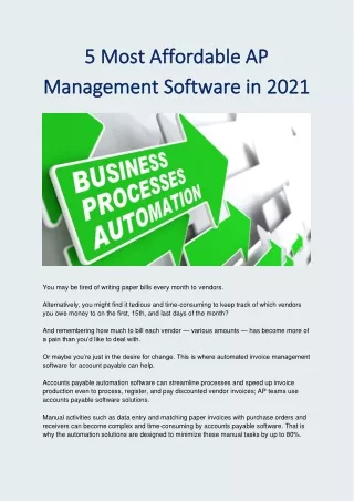 Top 5 High End AP Management Software in 2021