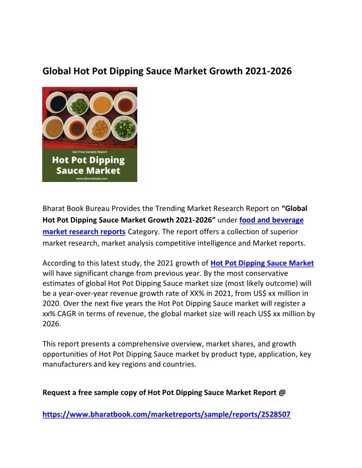 global hot pot dipping sauce market growth 2021