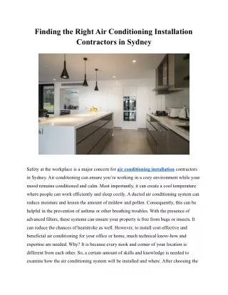 Finding the Right Air Conditioning Installation Contractors in Sydney