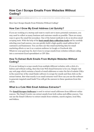 how can i scrape emails from websites without