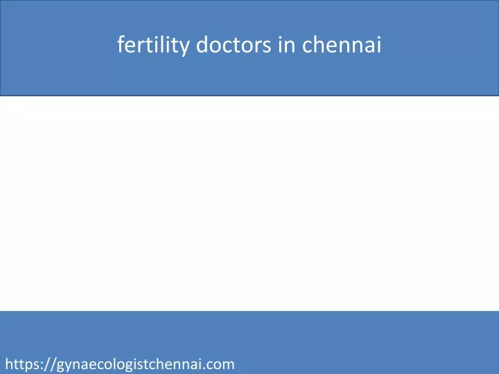 fertility doctors in chennai