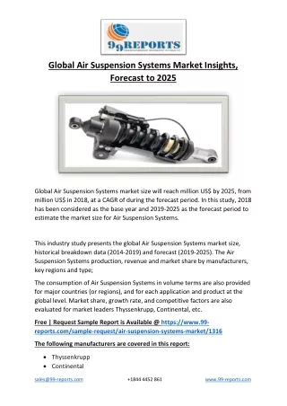 Global Air Suspension Systems Market Insights, Forecast to 2025