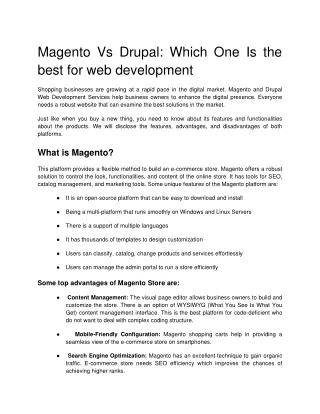 magento vs drupal which one is the best