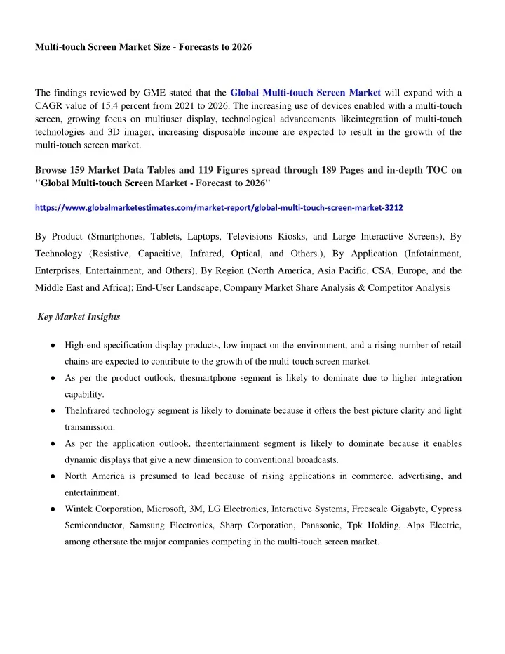 PPT - COVID-19 Impact on Global Multi-touch Screen Market PowerPoint ...