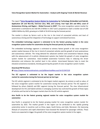 voice recognition system market for automotive