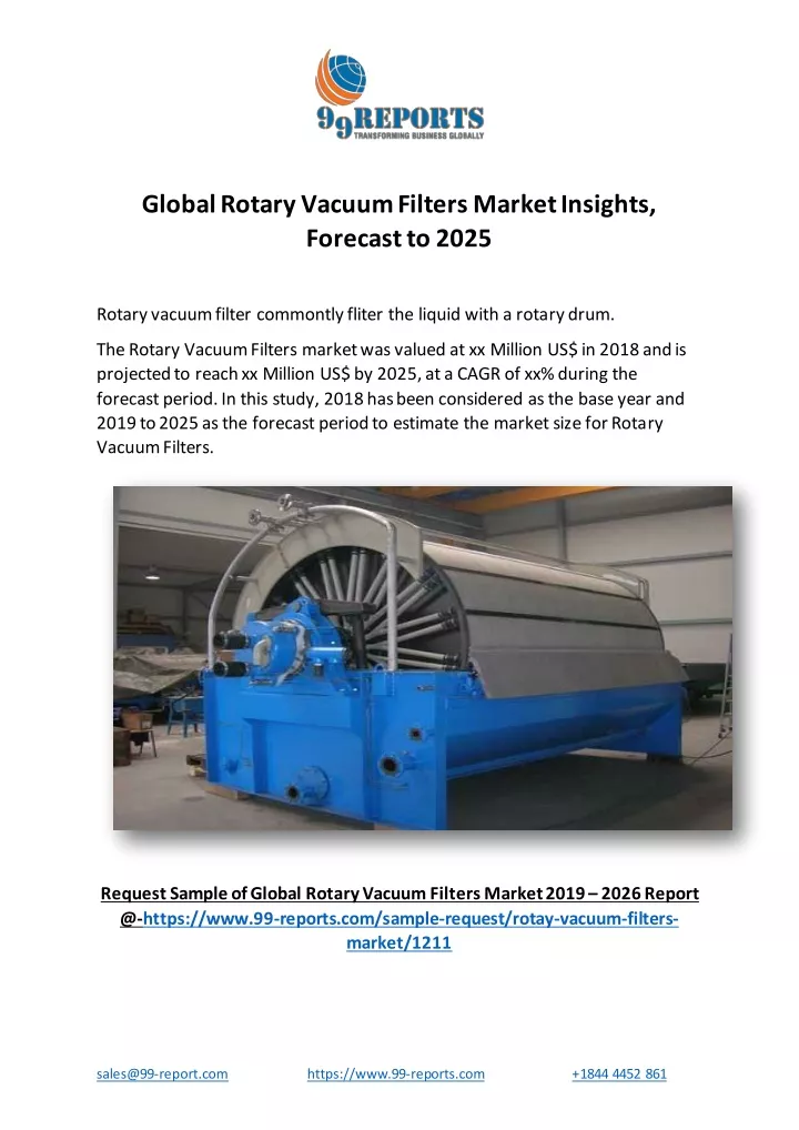 global rotary vacuum filters market insights
