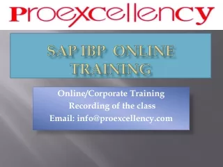 SAP IBP  online  training