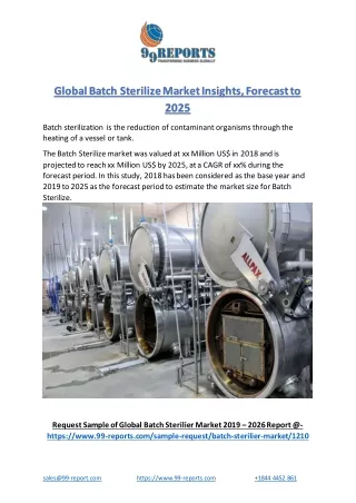 global batch sterilize market insights forecast