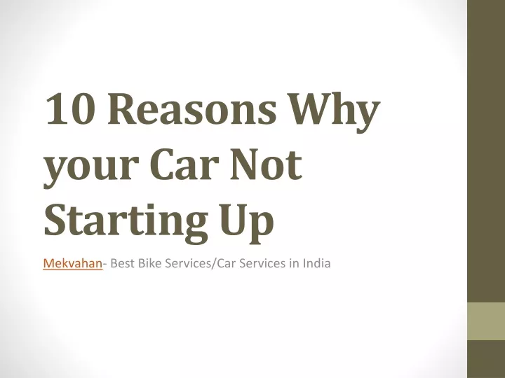 10 reasons why your car not starting up