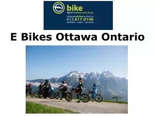 E Bikes Ottawa Ontario