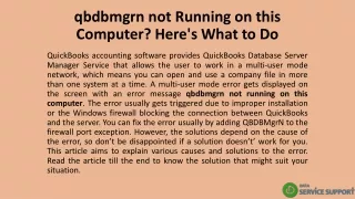 qbdbmgrn not running on this computer here s what to do