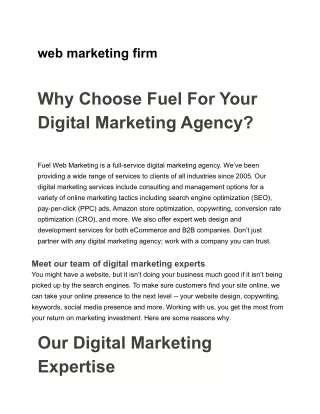web marketing firm