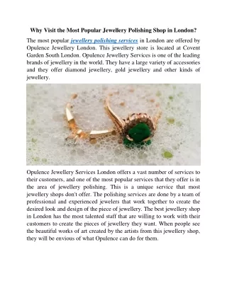 Jewellery Polishing Services