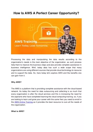 how is aws a perfect career opportunity
