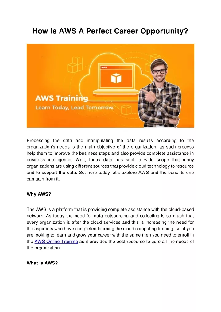 how is aws a perfect career opportunity