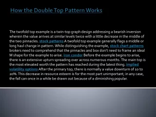 How the Double Top Pattern Works