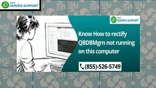 Know-How to rectify QBDBMgrn not running on this computer