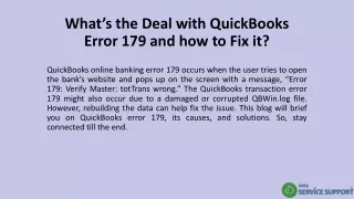 what s the deal with quickbooks error 179 and how to fix it