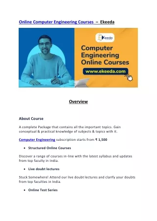online computer engineering courses ekeeda