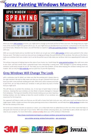 spray painting windows manchester