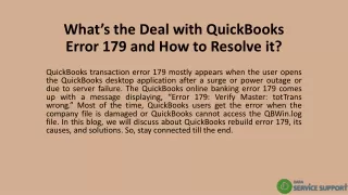 what s the deal with quickbooks error 179 and how to resolve it