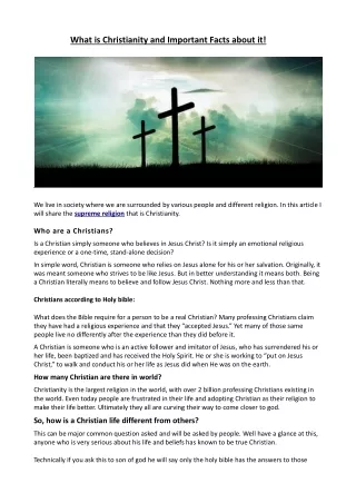 What is Christainity and Important Facts about it