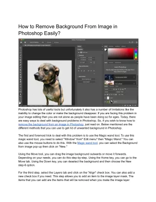 how to remove background from image in photoshop