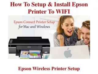 How To Setup & Install Epson Printer To WIFI