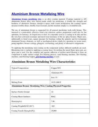 aluminium bronze metalizing wire