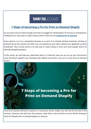 7 steps of becoming a pro for print on demand