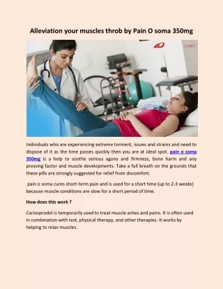 alleviation your muscles throb by pain o soma