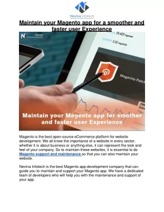 maintain your magento app for a smoother