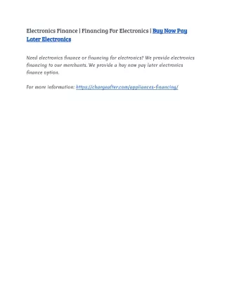 electronics finance financing for electronics
