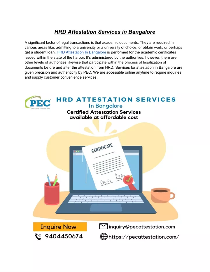 hrd attestation services in bangalore