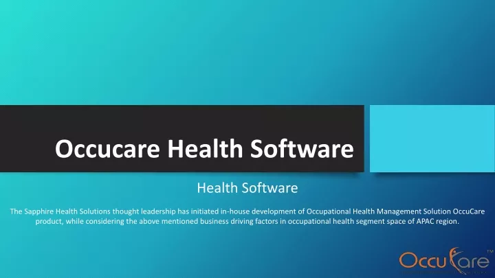 occucare health software