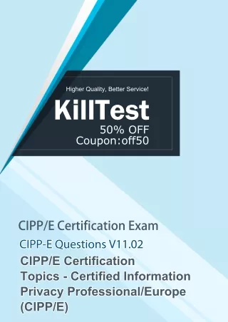 Latest Material for CIPP-E Exam Killtest V11.02